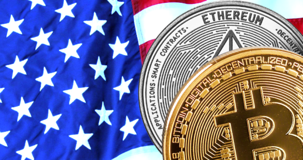 crypto and the US flag