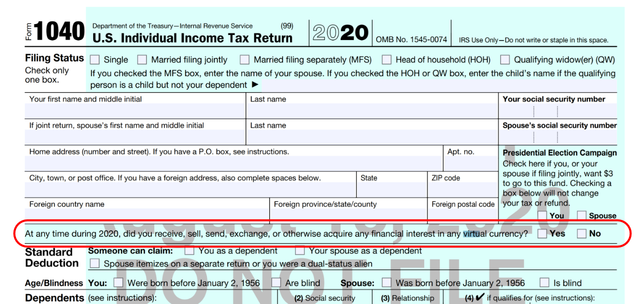 When To Check Yes On Virtual Currency Question On Tax Form Bitira