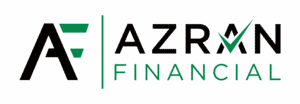 Azran Financial logo with stylized AF on the left and the words AZRAN FINANCIAL on the right. The A in AZRAN features a check mark design. Colors are black and green.