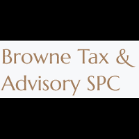Logo with the words Browne Tax & Advisory SPC in brown text on a light background.