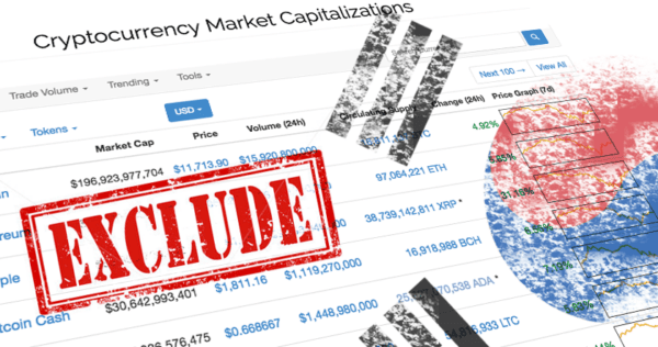 Screenshot of a cryptocurrency market capitalization webpage with a large red 