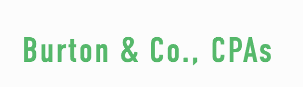 Green text on a white background reads Burton & Co., CPAs.