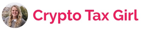 Profile photo of a smiling woman with long blonde hair next to the text “Crypto Tax Girl” in bold pink letters.