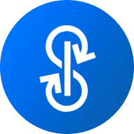A blue circular icon featuring a white stylized Y and F combined, with two arrows forming loops around a central vertical line.